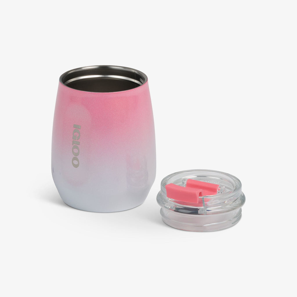 10 Oz Wine Tumbler B9 - Gradient Pink - Open View